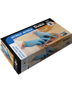 Caja 100 guantes desechables economicos de nitrilo sin polvo talla l juba 2
