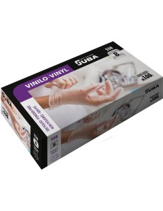 Caja 100 guantes desechables vinilo sin polvo talla 8 juba 2