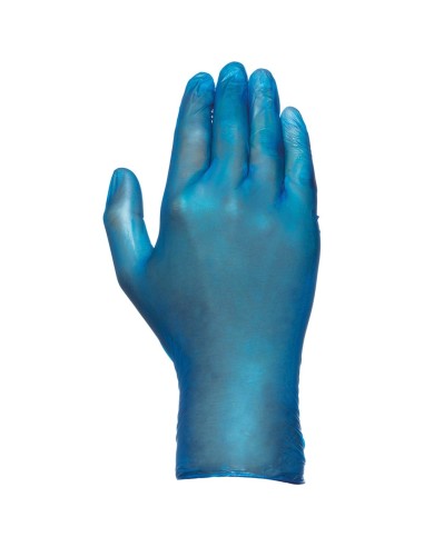 Caja 100 guantes desechables vinilo azul sin polvo talla 9 juba