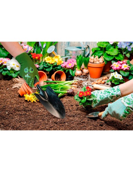 Guante infantil jardinería nylon/látex rugoso verde talla 8 años juba