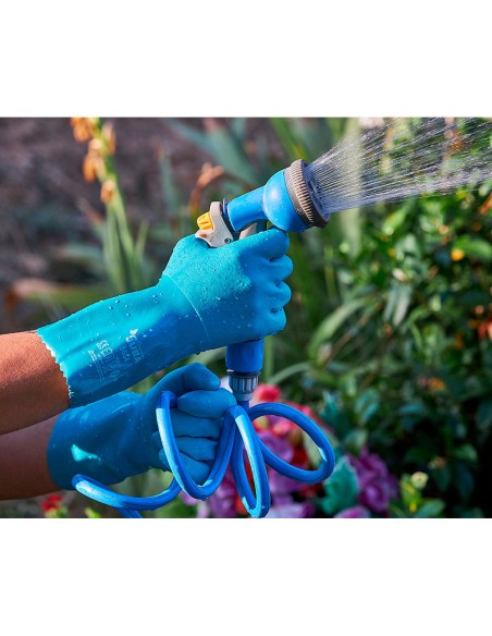 Guante riego jardín pvc longitud antebrazo talla 7 juba