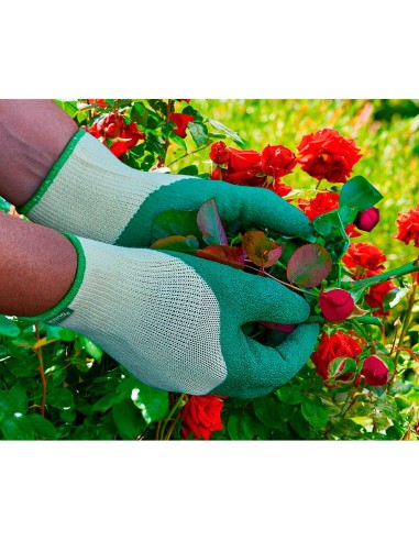 Guante jardinería poliéster/látex talla 8 juba