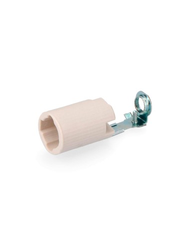 Portalamparas vela corta porcelana e14 solera 479-j