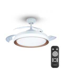 Ventilador de techo de led modelo bliss. color dorado. potencia: 28 + 35 w aspas: ø 106 cm con mando a distancia