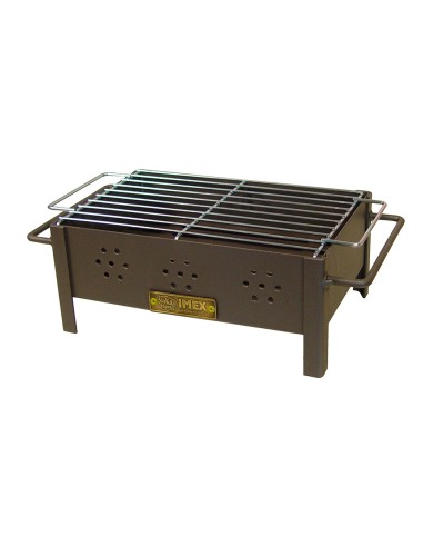 Barbacoa de sobremesa con parrilla cincada 31x21x14cm imex el zorro