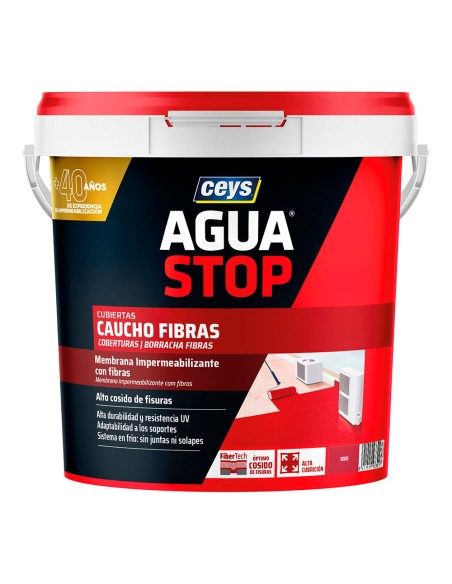Aguastop caucho fibras rojo 5kg 903301 ceys