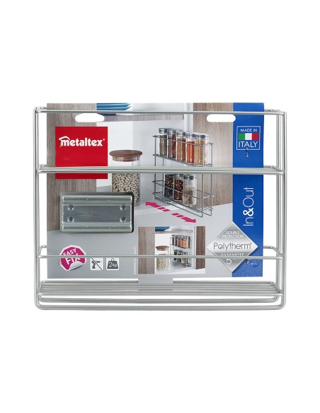 Especiero deslizante 2 estantes 'in&out' 28x6x22cm metaltex