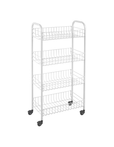 Carrito multiuso 4 estantes blanco 41 x 23 x 84 cm