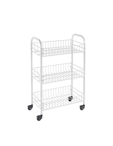 Carrito multiuso 3 estantes 41 x 23 x 63 cm blanco