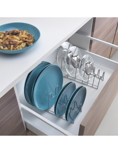 Soporte para platos, tapaderas y tablas de corte 'lido' 29x50x17cm metaltex