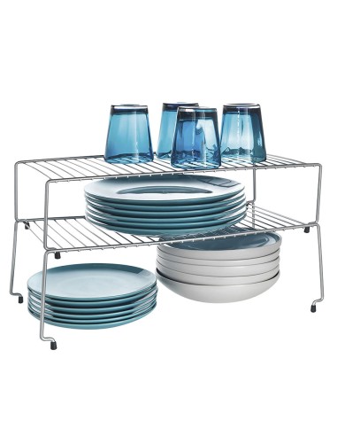 Set 2 estantes apilables 'sky' 48x33x24cm metaltex