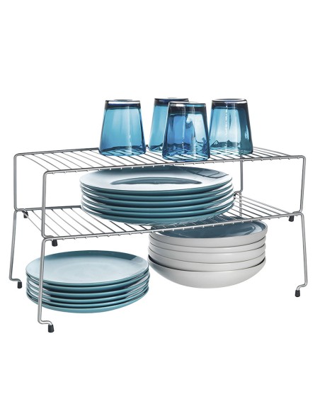 Set 2 estantes apilables 'sky' 48x33x24cm metaltex