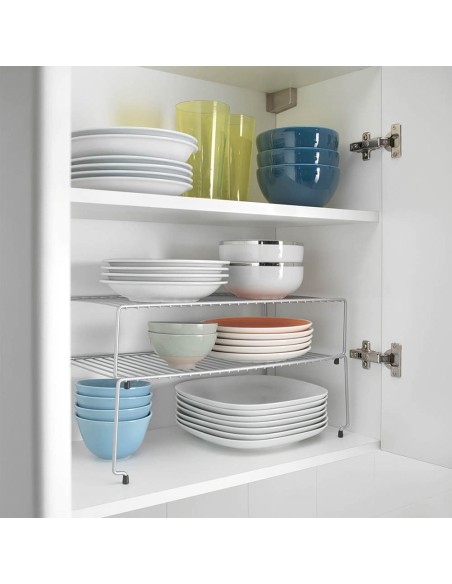 Set 2 estantes apilables 'sky' 48x33x24cm metaltex