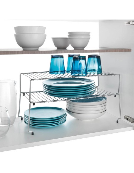 Set 2 estantes apilables 'sky' 48x33x24cm metaltex