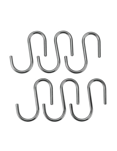 Set 6 ganchos "s" lonardo cromados 6,5cm metaltex