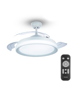 Ventilador de techo de led modelo bliss. color blanco. potencia: 28 + 35 w aspas: ø 106 cm con mando a distancia