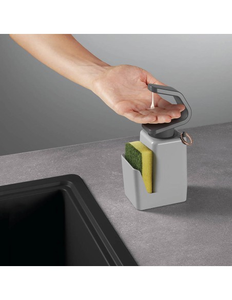 Dispensador de jabón con estropajero 'soap-tex' 11x8x22cm metaltex
