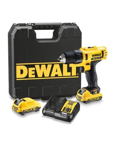 Taladro atornillador xr 10,8v 10mm 2 baterias, cargador y maletin dcd710d2-qw dewalt
