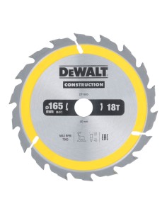 Disco corte ø165x20mm 18t (ac) dt1933-qz dewalt