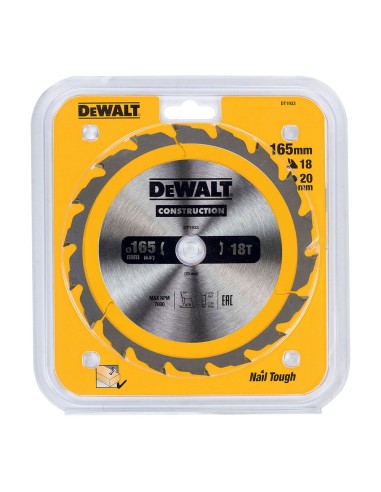 Disco corte ø165x20mm 18t (ac) dt1933-qz dewalt
