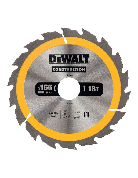 Disco corte ø165x30mm 18t (ac) dt1936-qz dewalt
