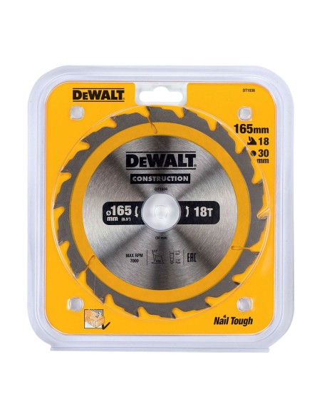 Disco corte ø165x30mm 18t (ac) dt1936-qz dewalt