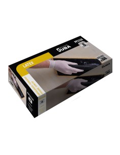 Caja 100 guantes desechables látex con polvo talla 7 juba 2