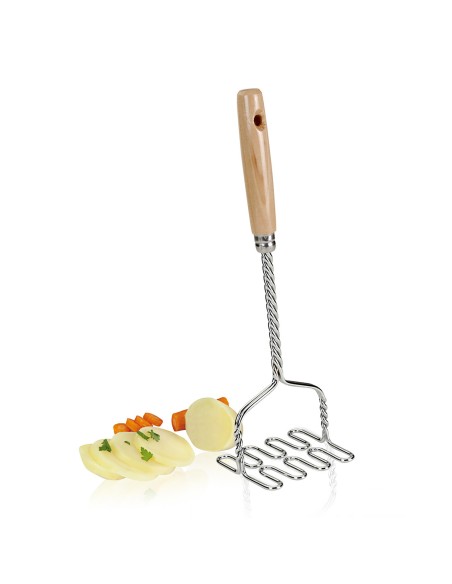 Prensapatatas con mango de madera 10x9,2x33,2cm metaltex