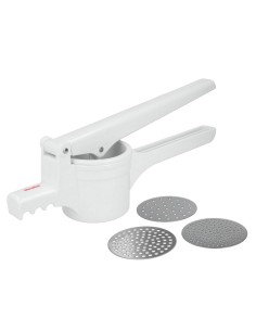 Prensapatatas con 3 discos inoxidables 36cm metaltex