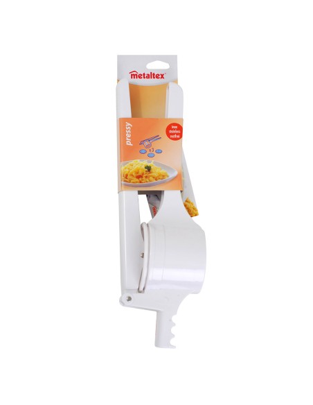 Prensapatatas con 3 discos inoxidables 36cm metaltex