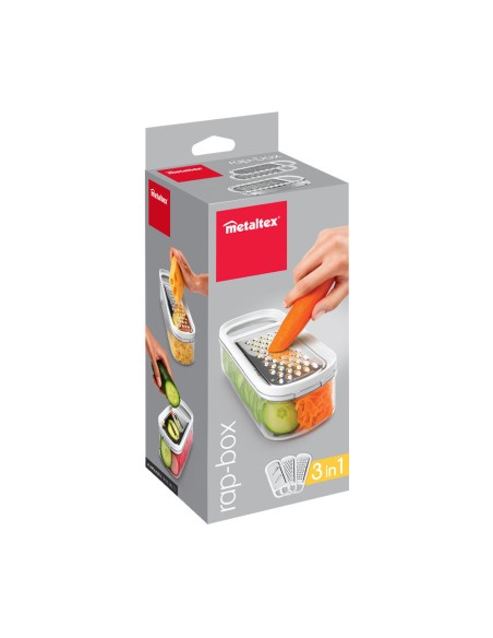Rallador con contenedor 3 en 1 'rap-box' 21cm metaltex