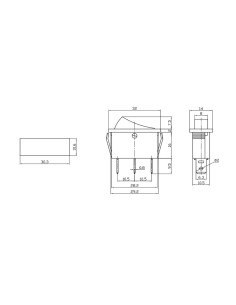 Interruptor luminoso empotrado estrecho 15a negro 2