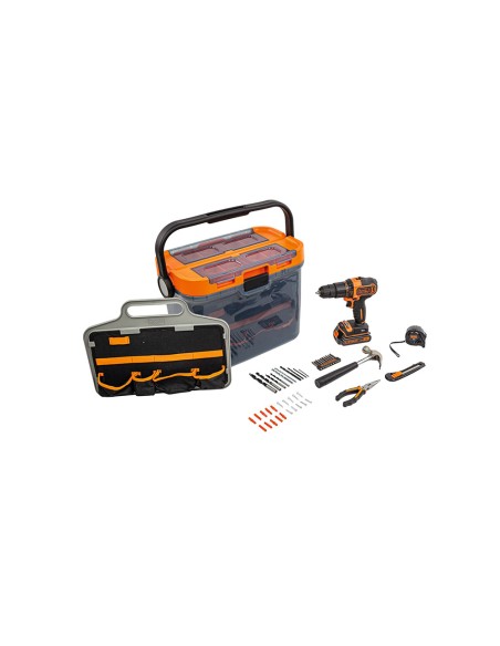 Brico kit con taladro percutor 18v y accesorios bcksb05-qw black+decker