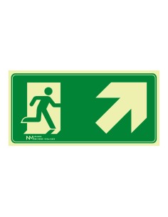 Cartel evacuación escalera arriba derecha pvc 0,7mm clase b 32x16cm b11150 normaluz
