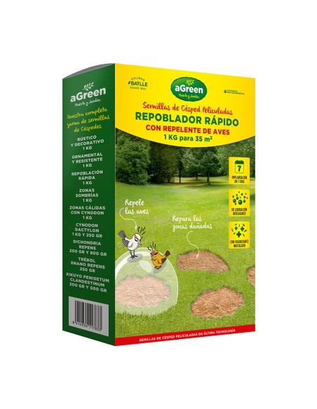 Césped repoblado rapido con repelente para aves 1 kg