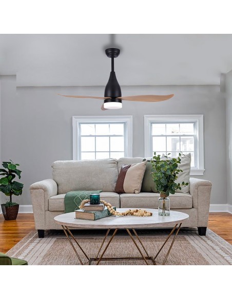 Ventilador de techo modelo kattegat112cm dc 15w + luz 18w 2.190lm 3.000k- 4000k-5.000k, 3cct