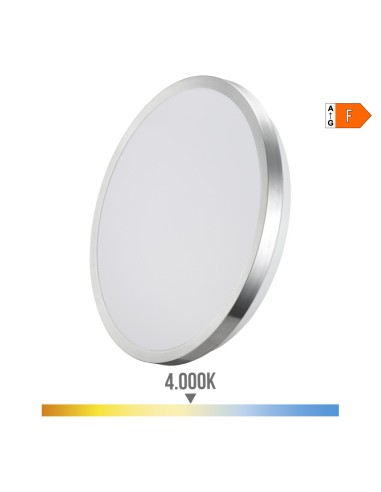 Aplique super led de superficie marco cromado 24 w 4000 k 2490 lm ø38 x 5 cm