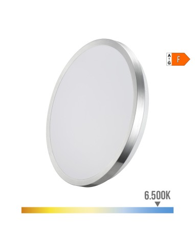 Aplique super led de superficie marco cromado 18 w 6500 k 1820 lm ø33 x 5 cm