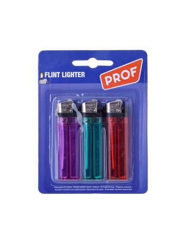 Pack 3 uni. encendedor transparente colores...