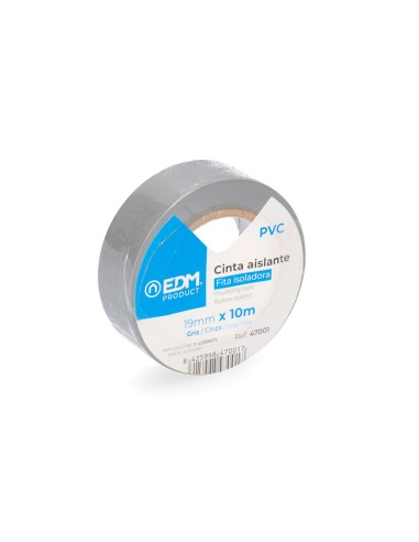 Cinta aislante calidad "supra" gris 10 m x 19 mm