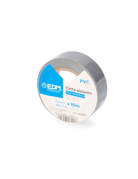 Cinta aislante calidad "supra" gris 10 m x 19 mm