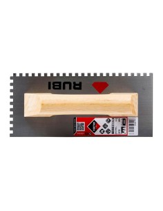 Peine acero 28cm. (6x6) mango madera cerrado 65982 rubi 2