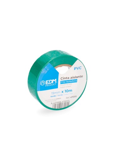 Cinta aislante calidad "supra" verde 10 m x 19 mm
