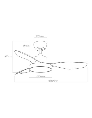 Ventilador de techo modelo ártico. color blanco...