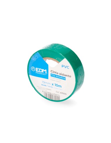 Cinta aislante calidad "supra" verde 10 m x 19 mm