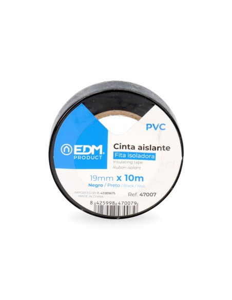 Cinta aislante calidad "supra" negra 10 m x 19 mm