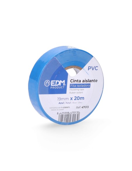 Cinta aislante calidad "supra" azul 20 m x 19 mm