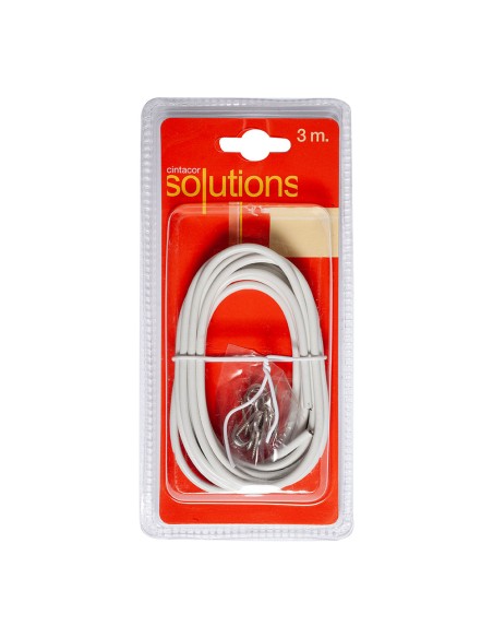Cable plastificado blanco (gusanillo) 3m portavisillo pv025 cintacor - storplanet