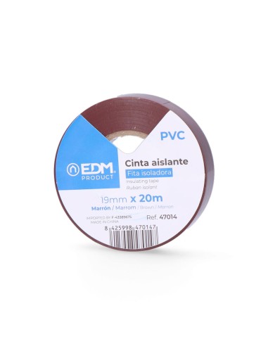 Cinta aislante calidad "supra" marron 20 m x 19 mm