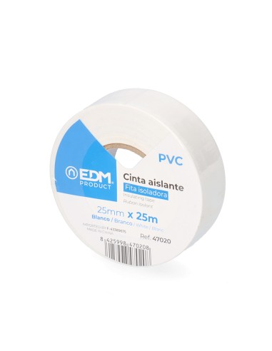 Cinta aislante calidad "supra" blanca 25 m x 25 mm